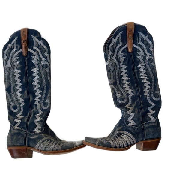 Dan Post Shoes - DAN POST WOMEN'S DENIM DARLIN' TALL WESTERN BOOTS - SNIP TOE